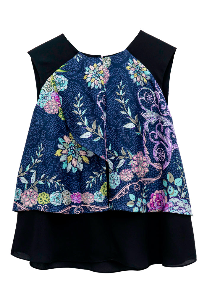 Blusa Pétalos Suculentas Jardín Botánico Gris