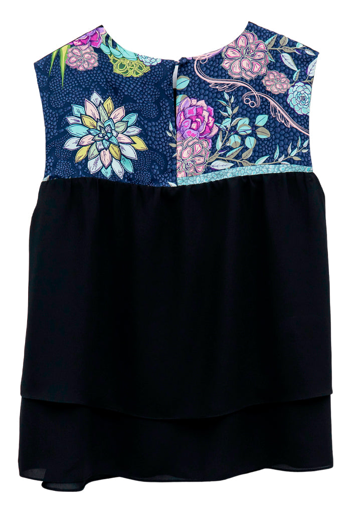 Blusa Pétalos Suculentas Jardín Botánico Gris