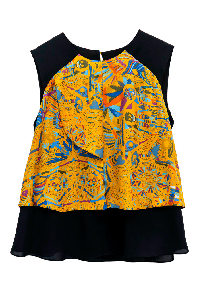 Blusa Pétalos Viaje al Mictlán Amarillo