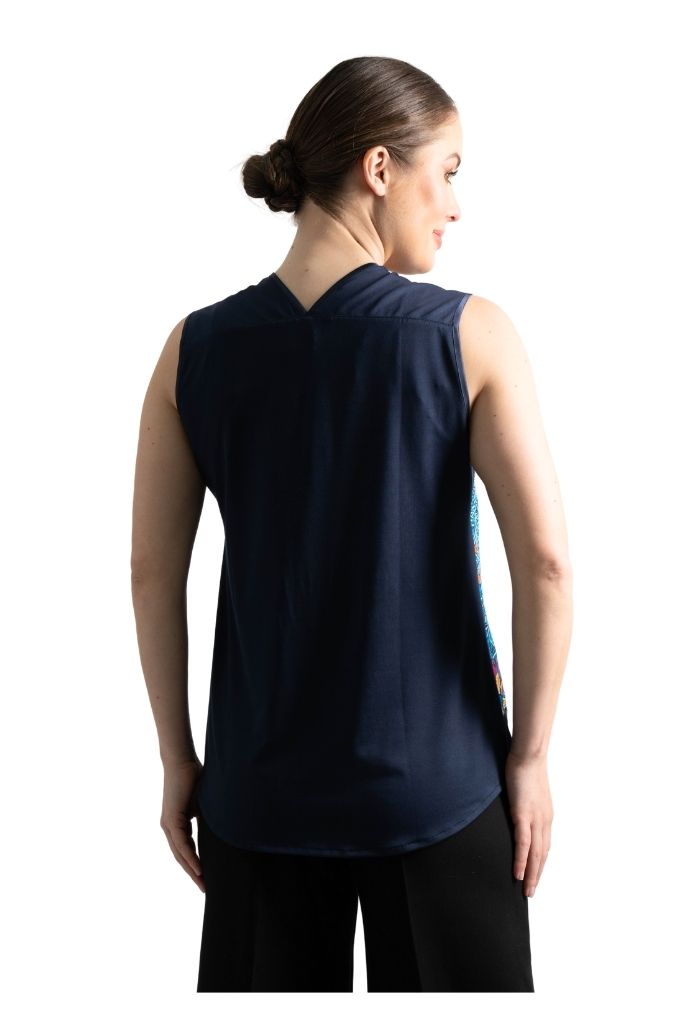 Blusa Caudal Herbolaria Flores Azul/Rosa