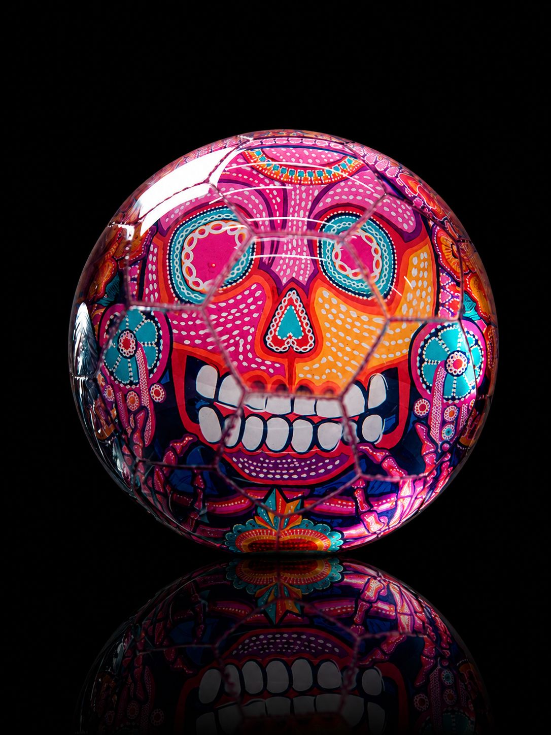 Balón Fútbol Resina / Seda Día de Muertos Catrina Original