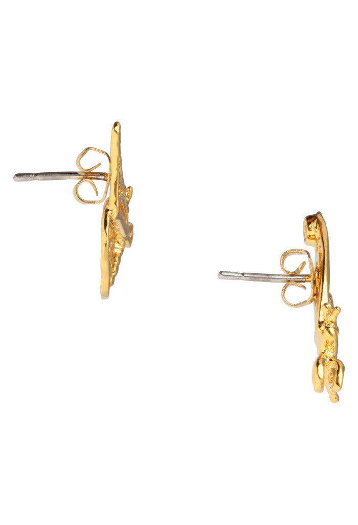 Aretes Calados Chicos Mariposa Baño de Oro