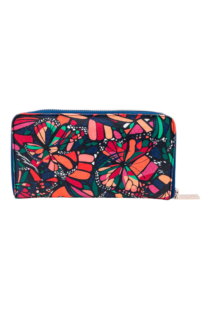 Cartera Grande Vuelo de Mariposa Verde/Rosa