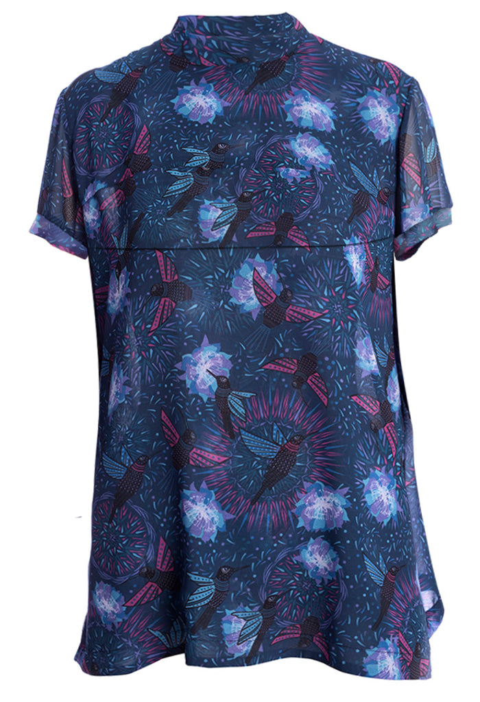 Blusa Askamej Colibrí Marino