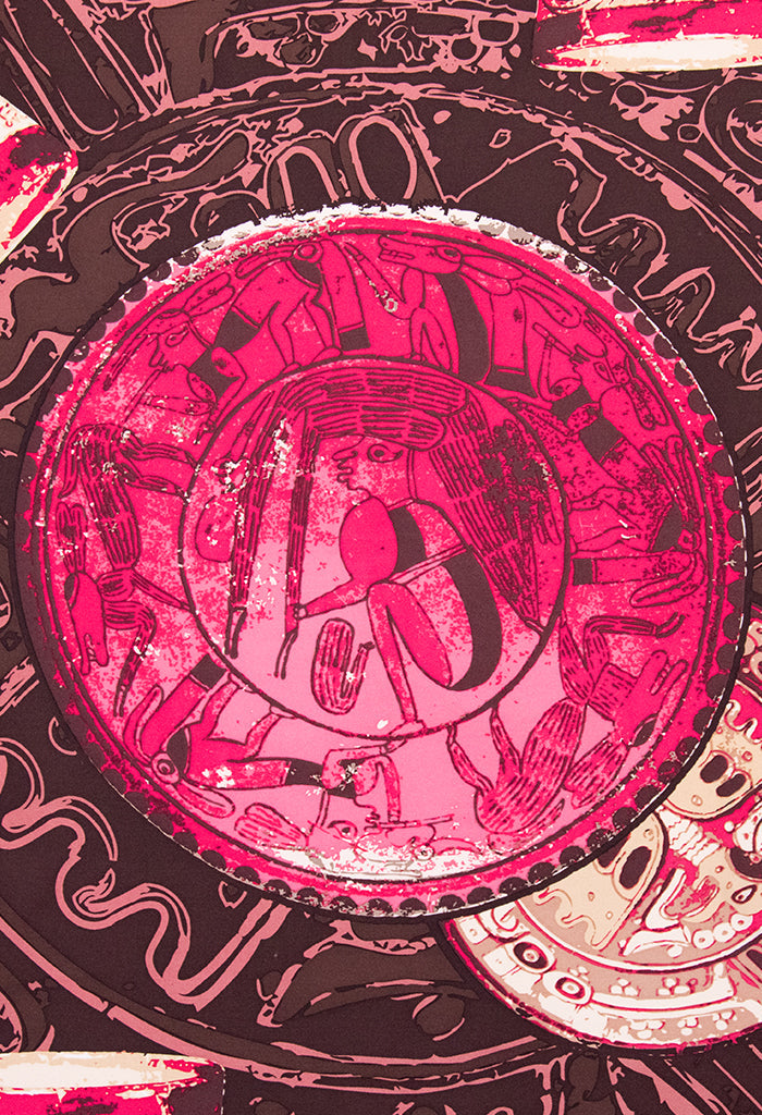 Mascada Cerámica Maya Fucsia 90 cm
