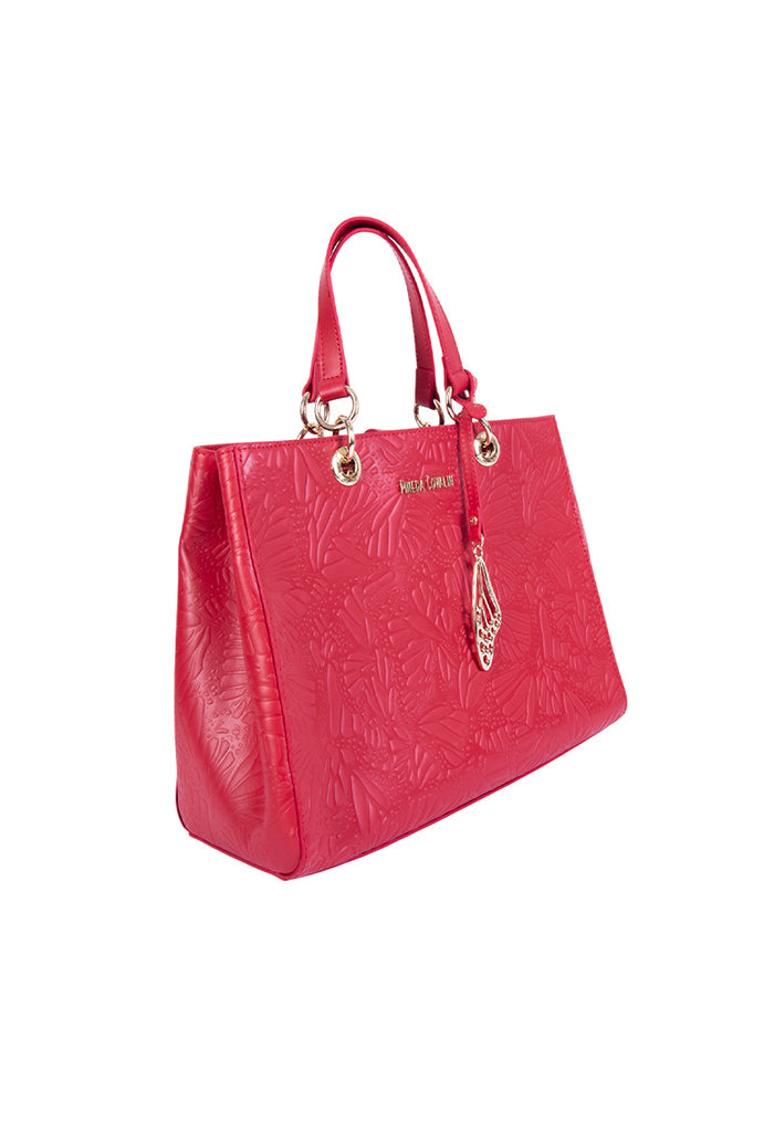 Bolsa Kaxan Piel Grabado Mariposa