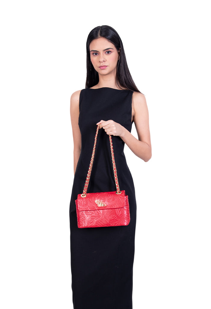 Bolsa Tusbel Piel Mini Grabado Mariposa