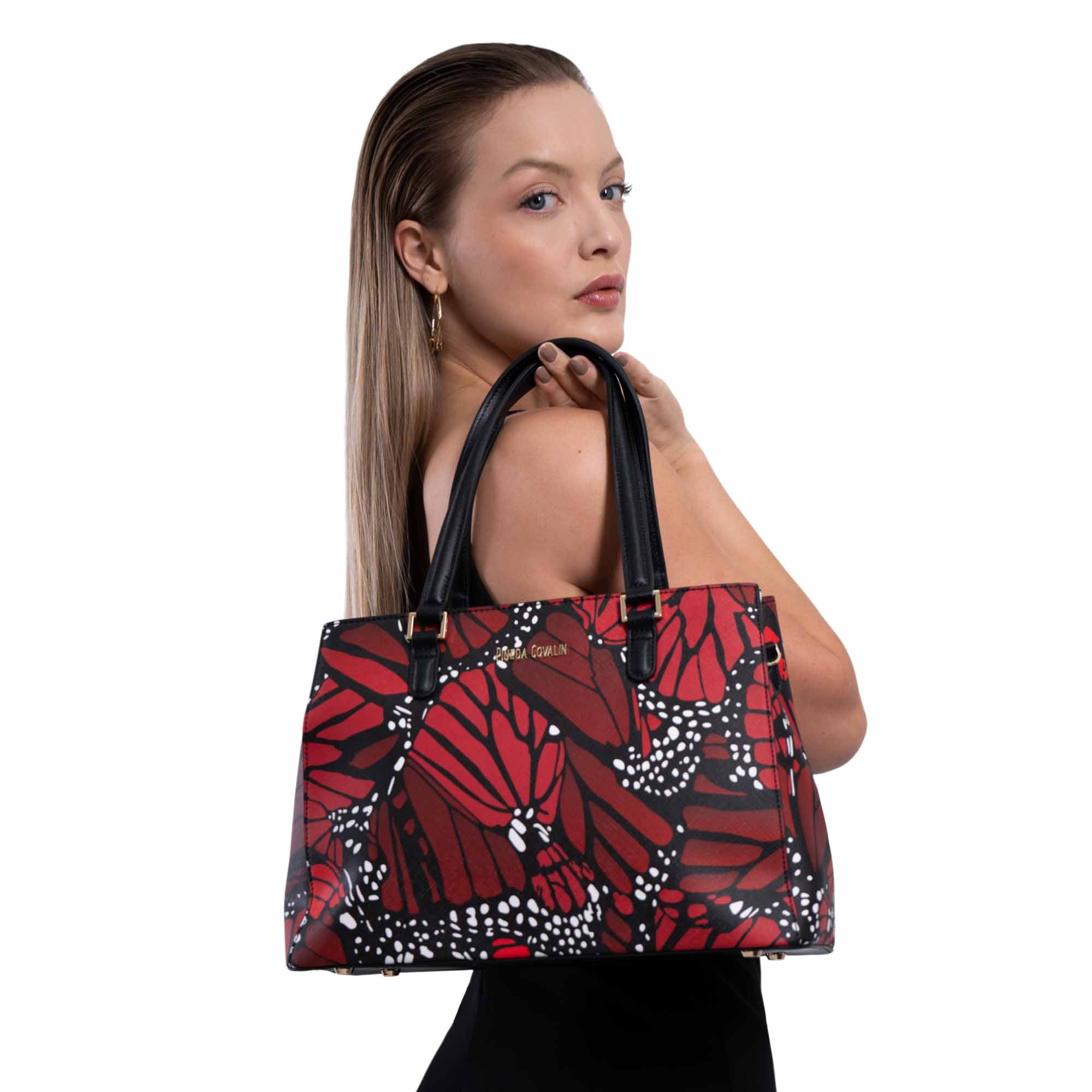 Bolsa Satchel Kan Ek’ Saffiano Mariposa Macro