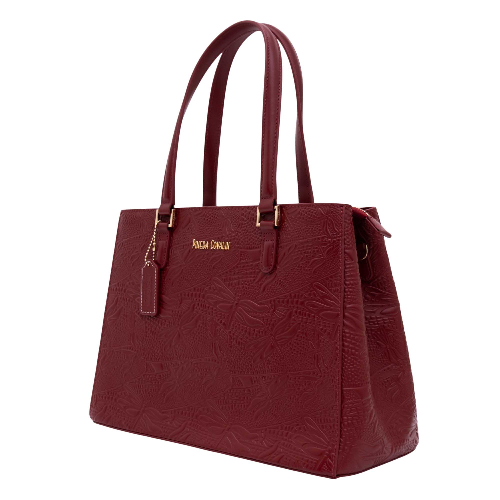 Bolsa Satchel Kan Ek’ Piel Grabado Libelula