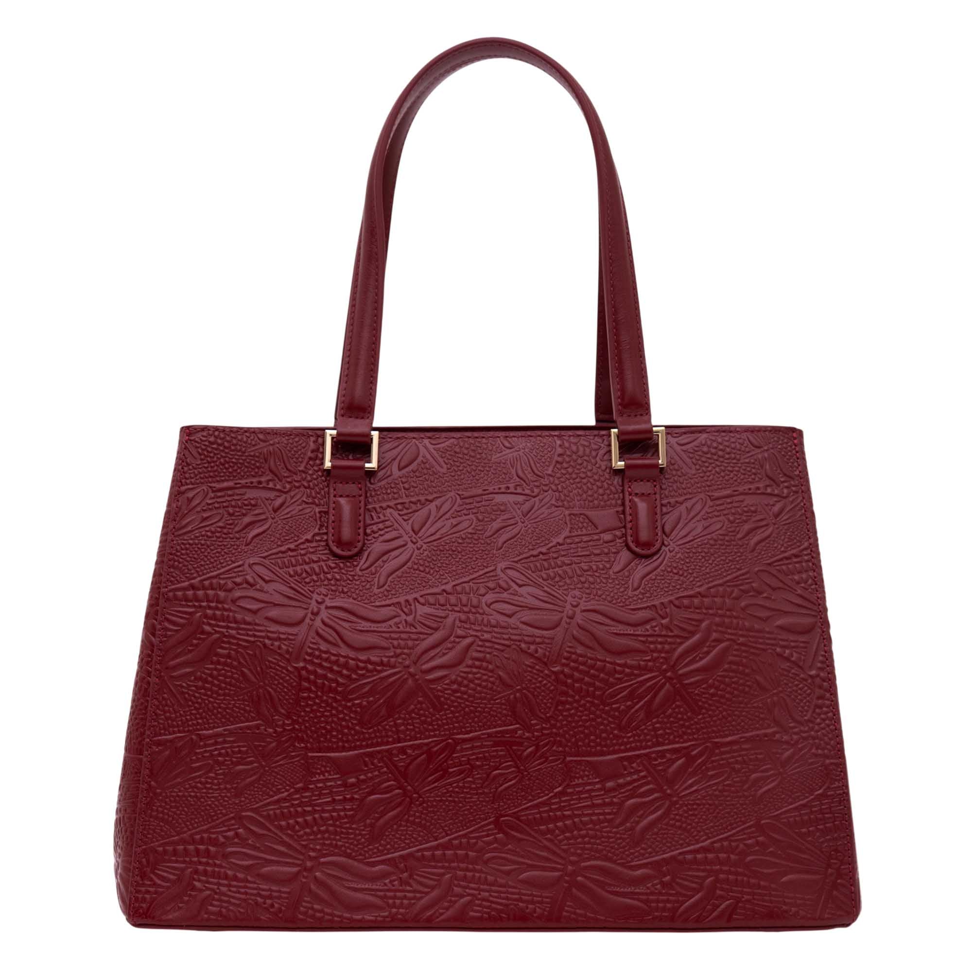 Bolsa Satchel Kan Ek’ Piel Grabado Libelula