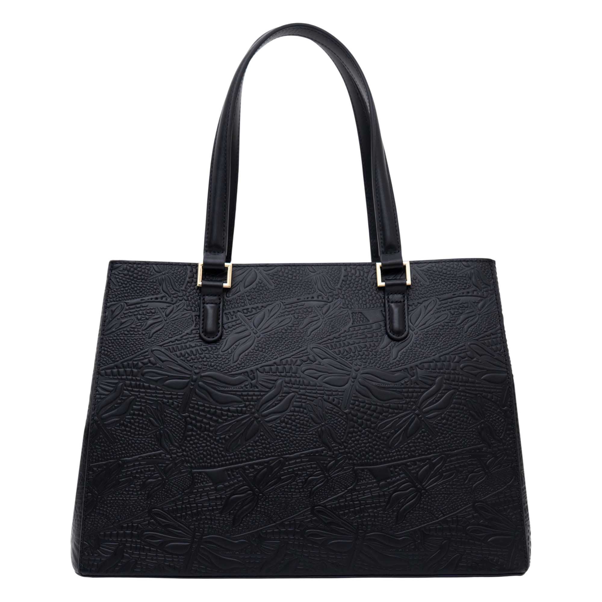 Bolsa Satchel Kan Ek’ Piel Grabado Libelula