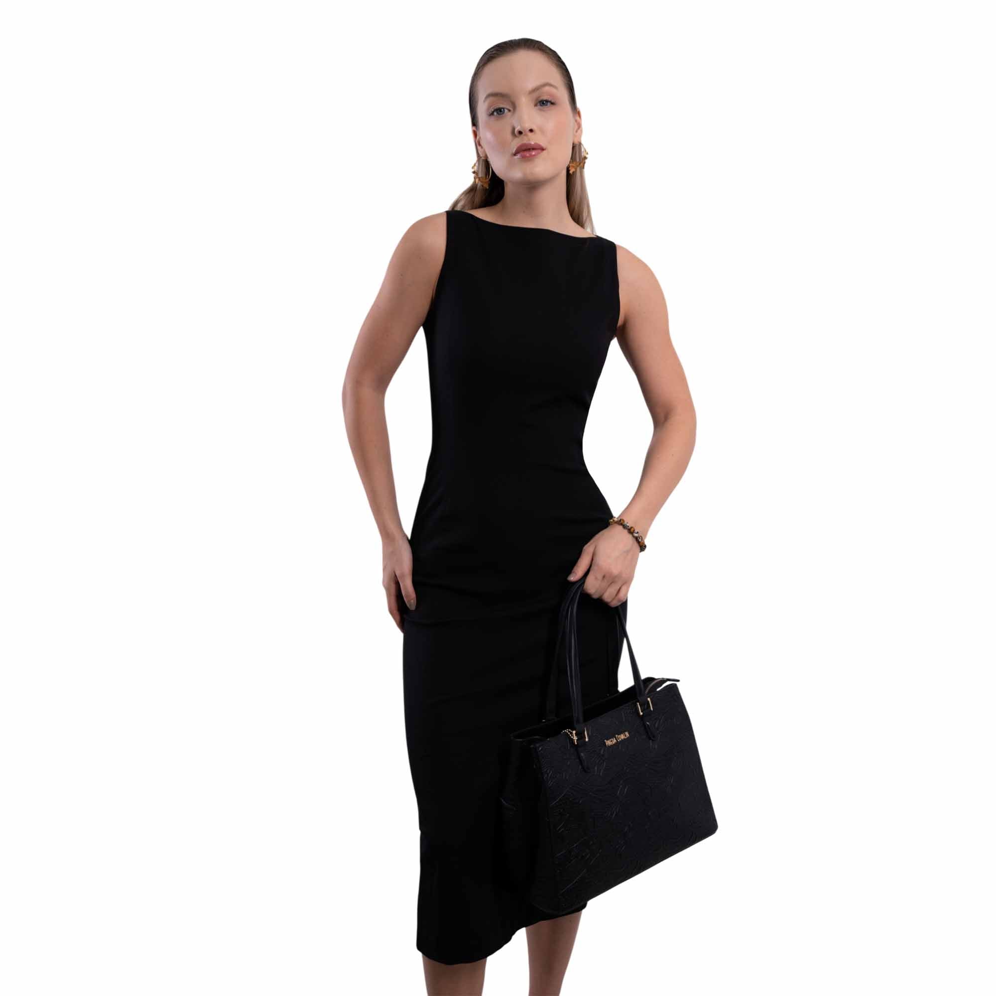 Bolsa Satchel Kan Ek’ Piel Grabado Libelula
