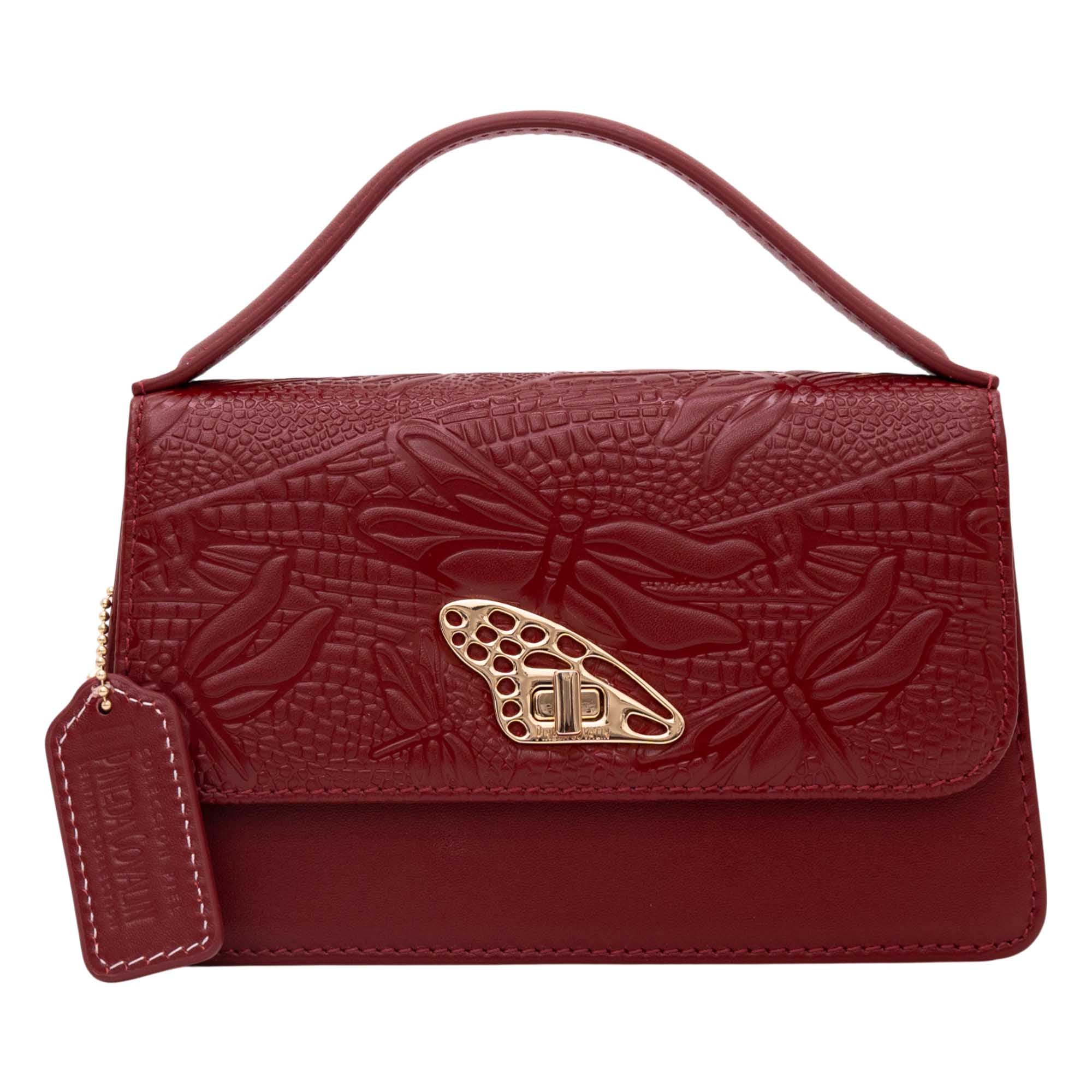 Mini Crossbody Sihul Piel Grabado Libelula