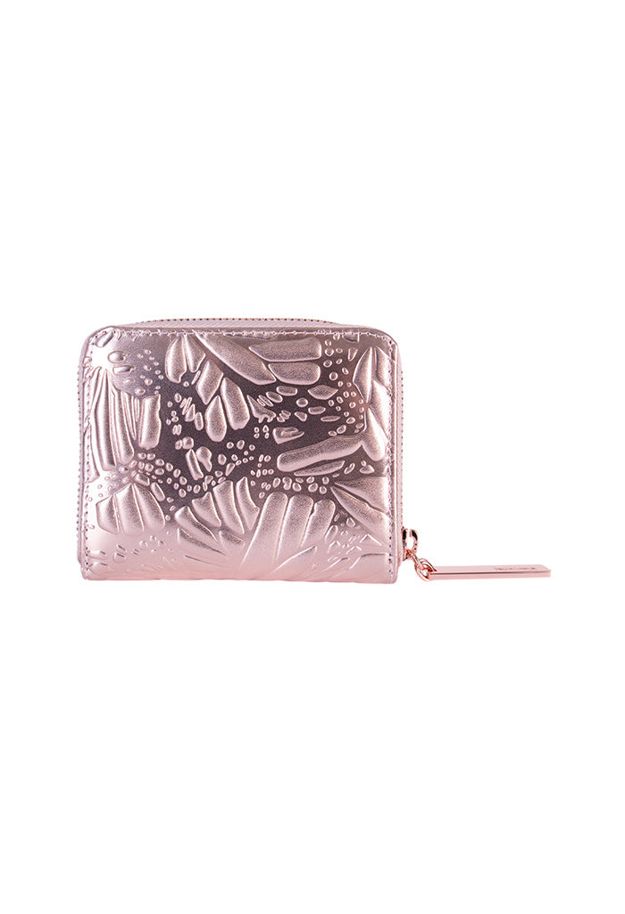 Cartera Chica Piel Grabado Mariposa
