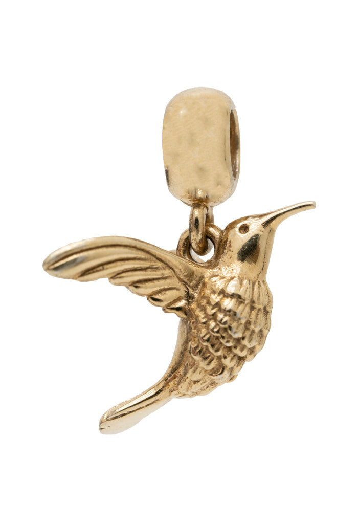 Amuleto para Brazalete Ala de Colibrí Baño Oro