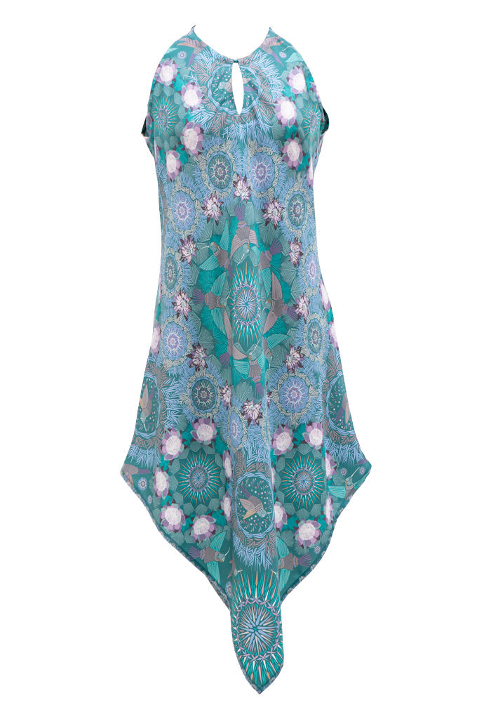 Vestido Largo Colibrí Aqua