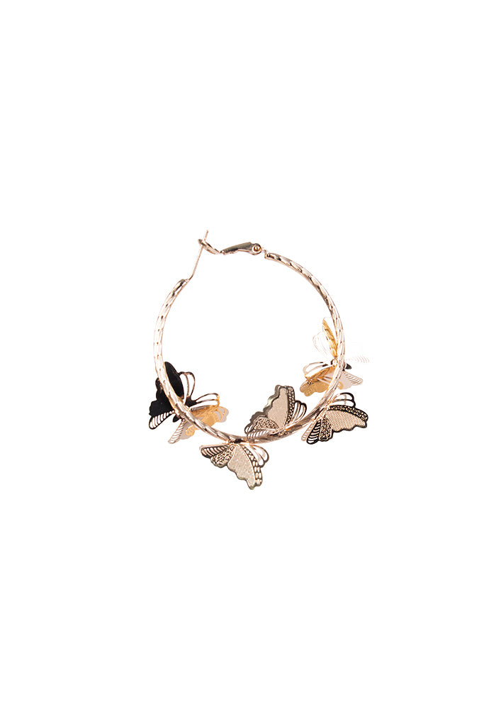 Arracadas Mariposas Chapa De Oro