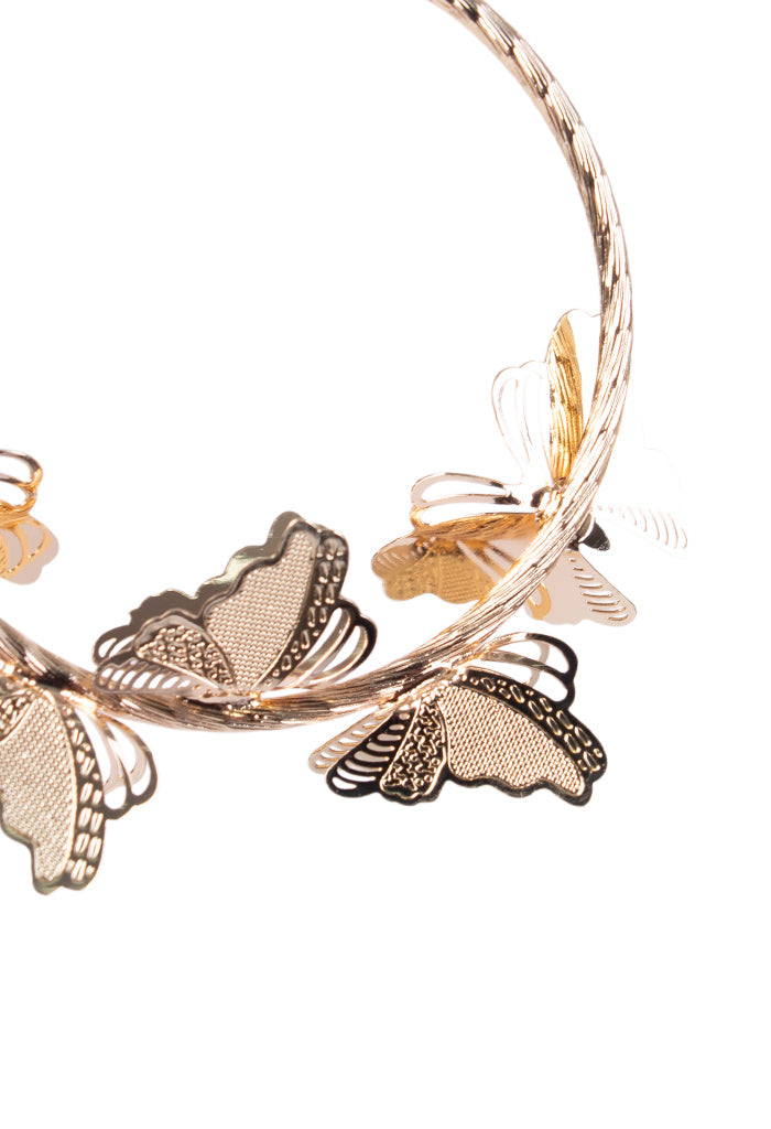 Arracadas Mariposas Chapa De Oro