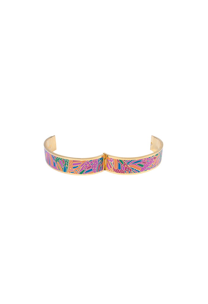 Brazalete Mariposa Colores Baño Oro