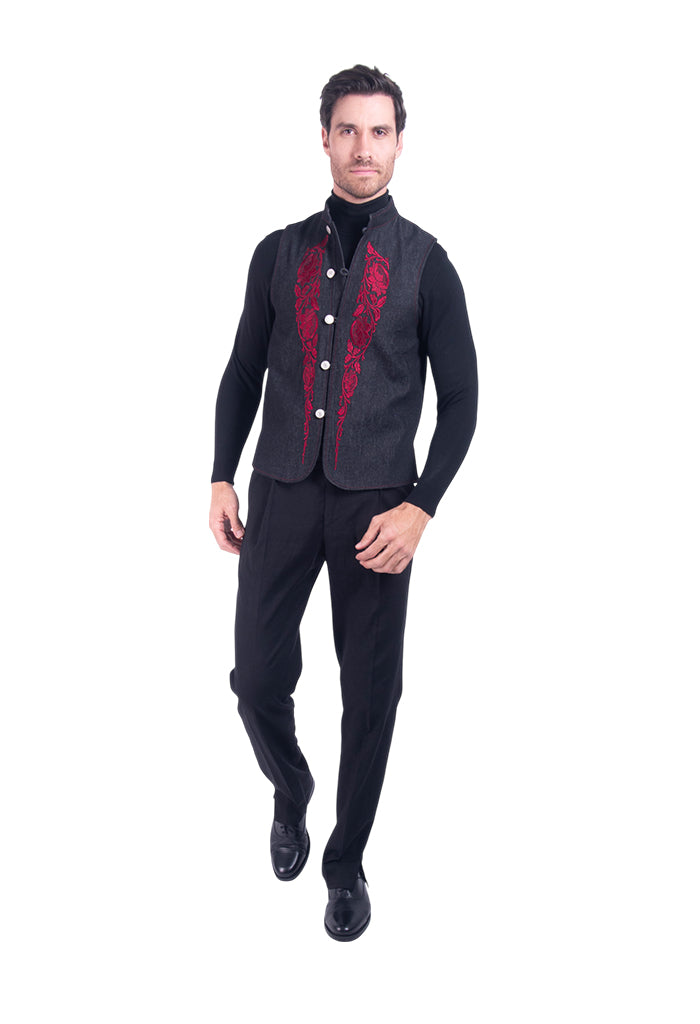 Chaleco Bordado Talabarteria  Hombre