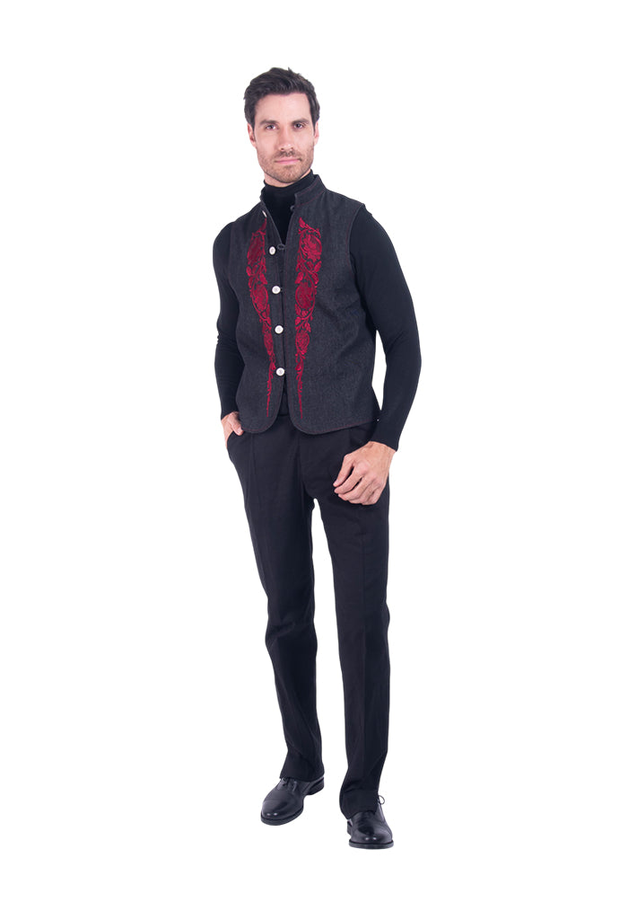 Chaleco Bordado Talabarteria  Hombre
