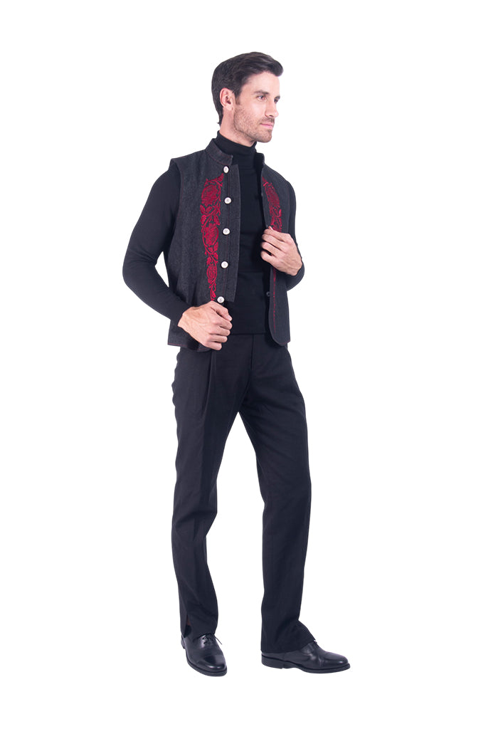 Chaleco Bordado Talabarteria  Hombre