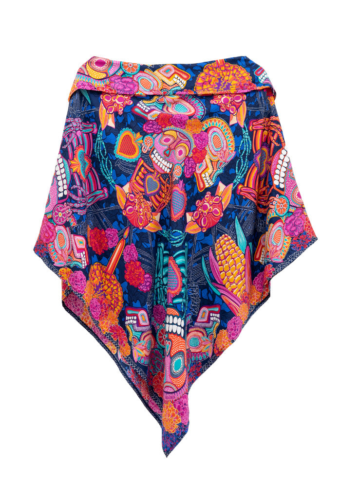 Poncho  Día de Muertos Catrina