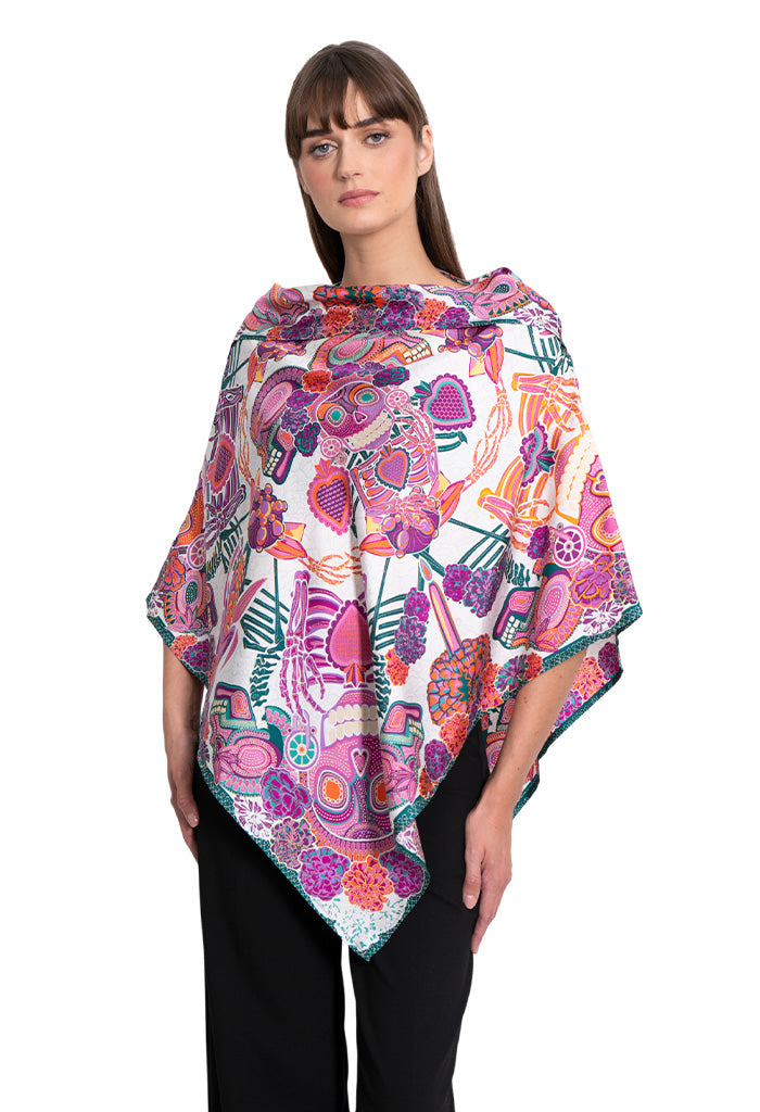 Poncho  Día de Muertos Catrina