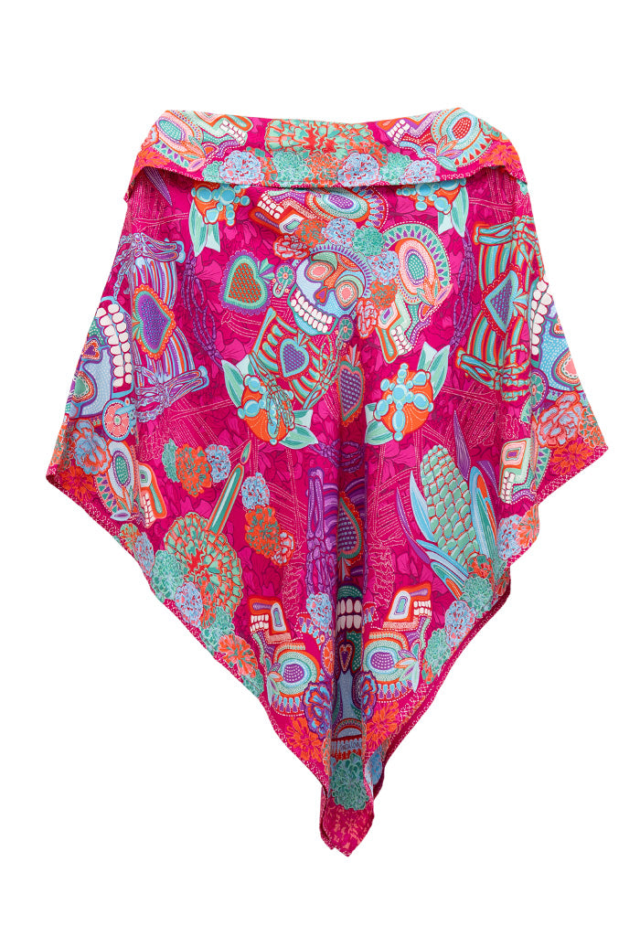 Poncho  Día de Muertos Catrina
