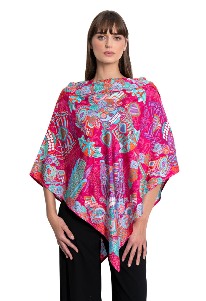 Poncho  Día de Muertos Catrina