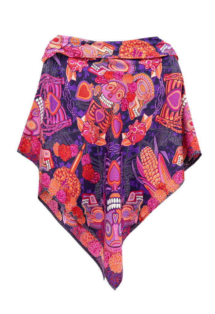 Poncho  Día de Muertos Catrina