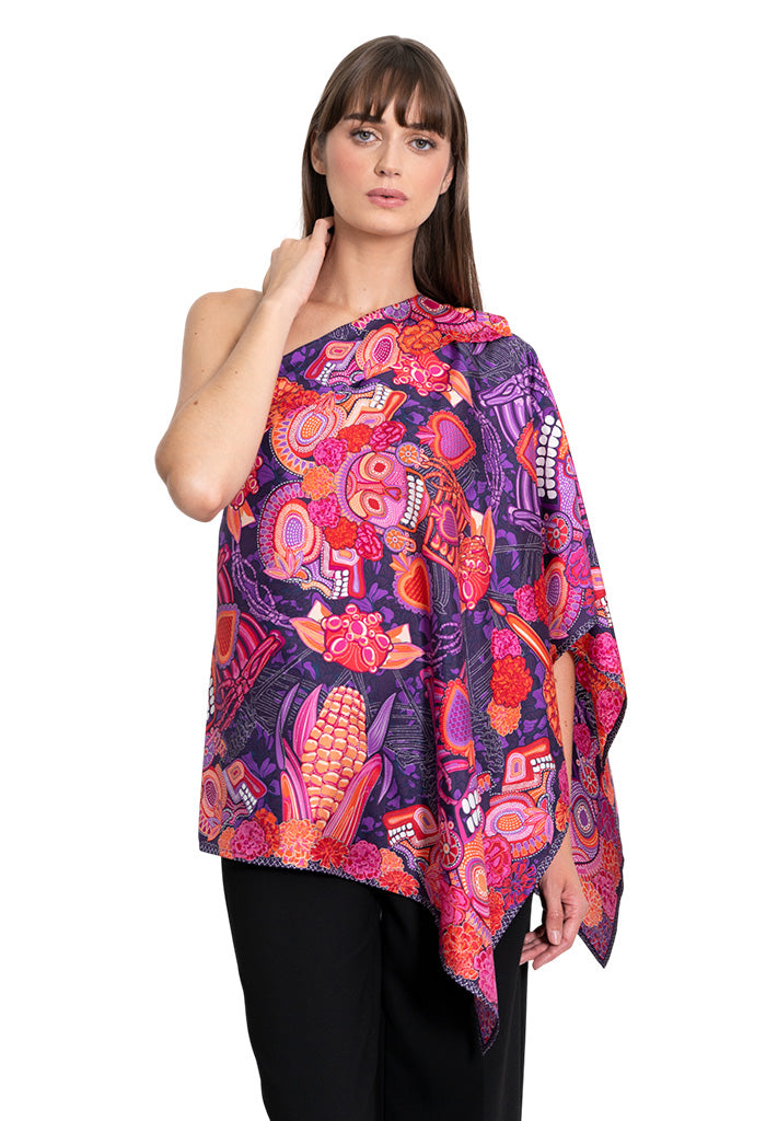 Poncho  Día de Muertos Catrina