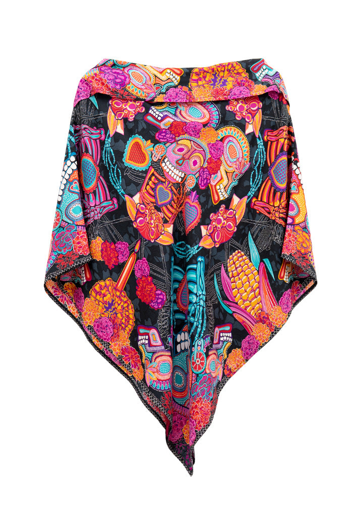 Poncho  Día de Muertos Catrina