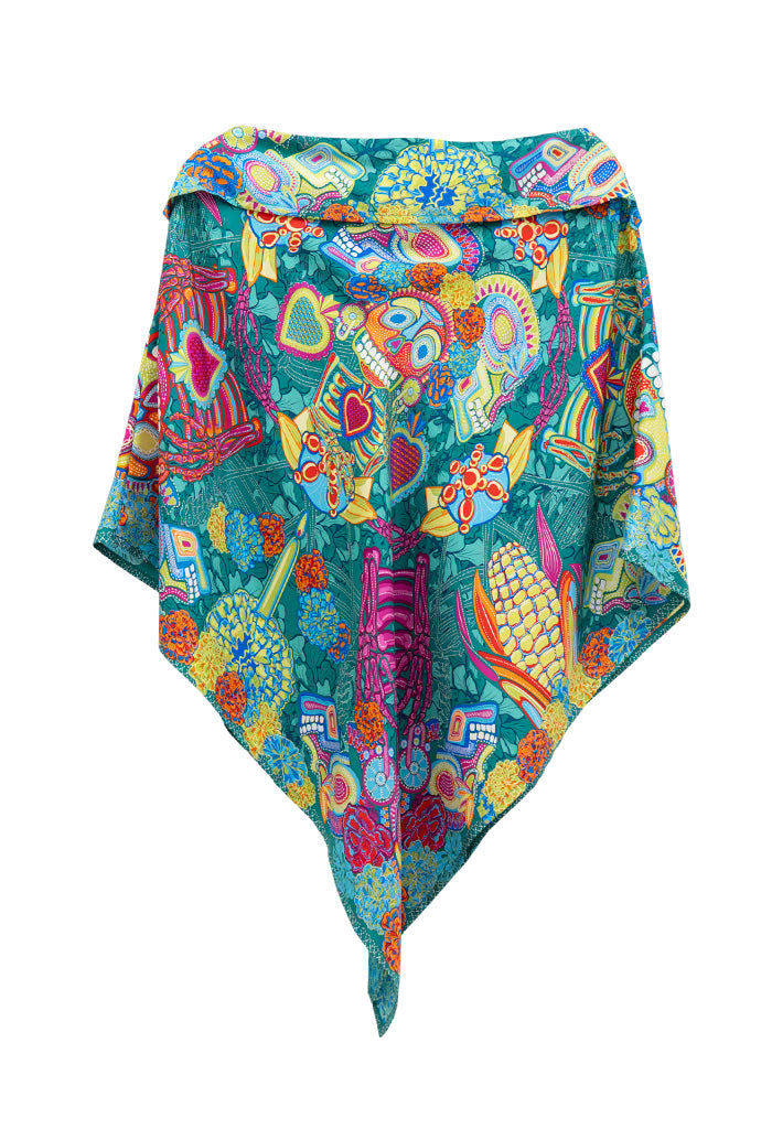 Poncho  Día de Muertos Catrina
