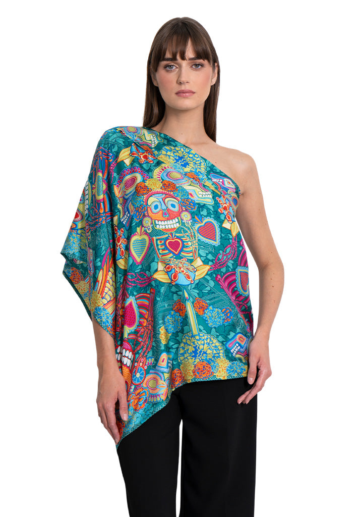 Poncho  Día de Muertos Catrina