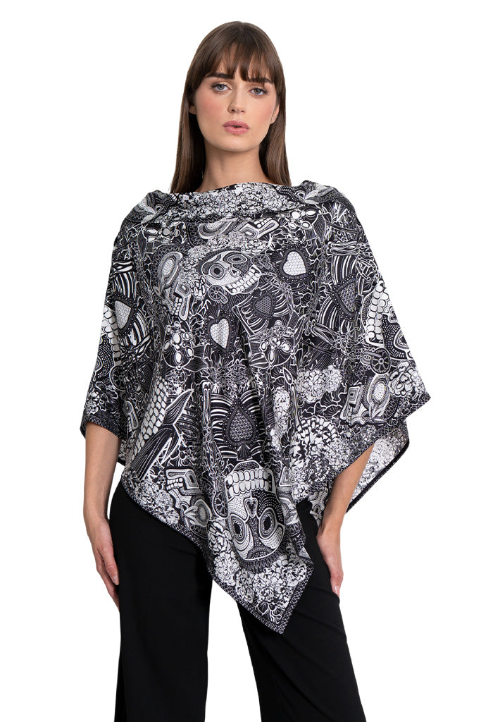 Poncho  Día de Muertos Catrina