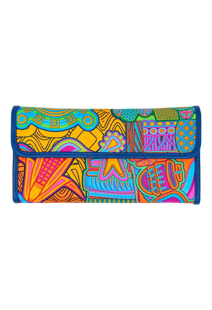 Cartera Bolsillo Negro Diosas Mexicas