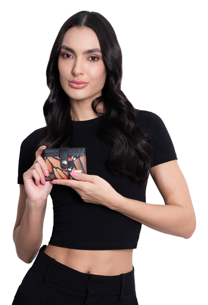 Tarjetero Meent Saffiano Mariposa Macro