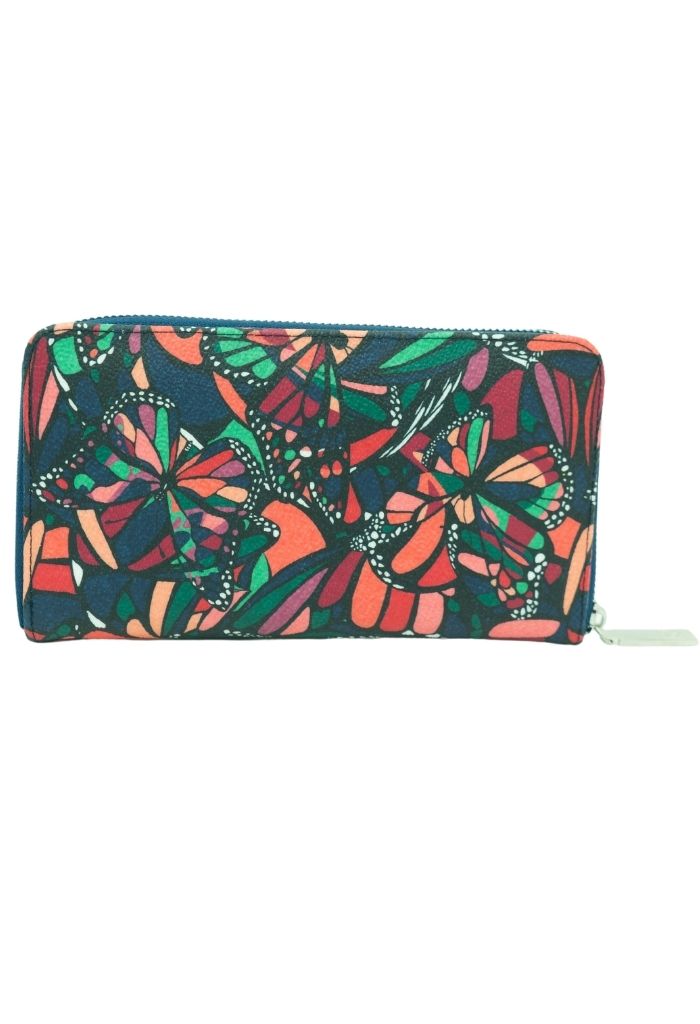 Cartera Grande Vuelo de Mariposa Verde/Rosa