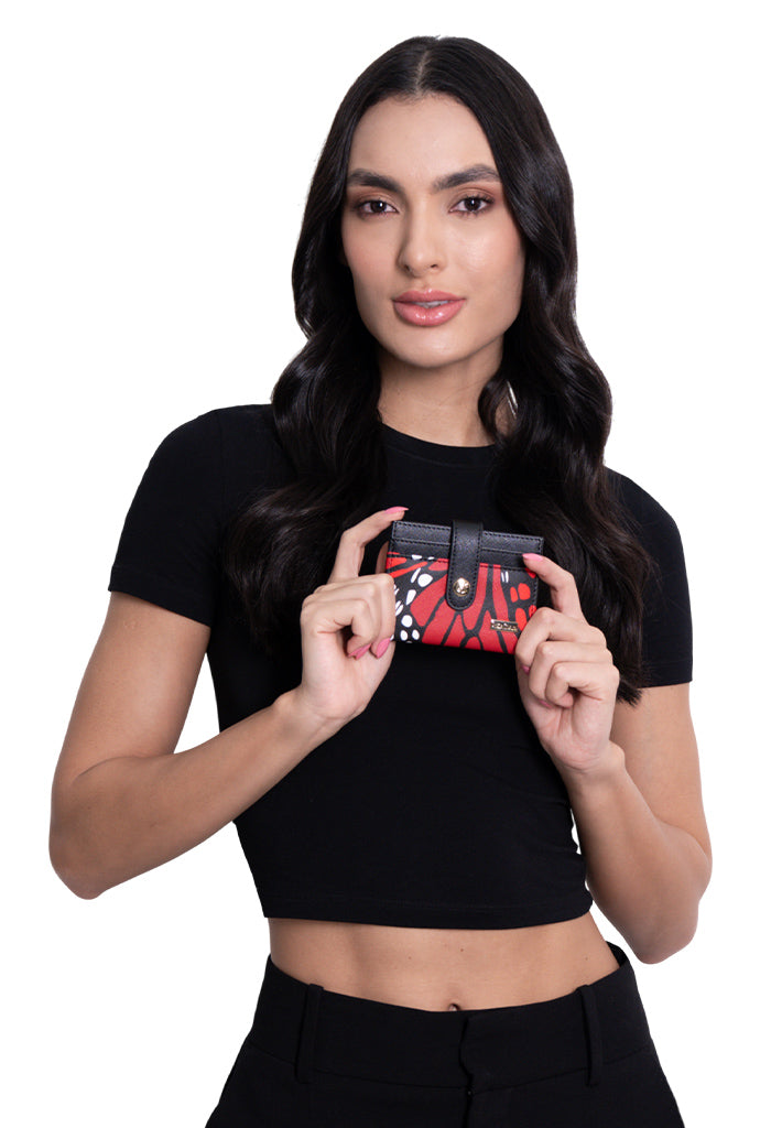 Tarjetero Meent Saffiano Mariposa Macro