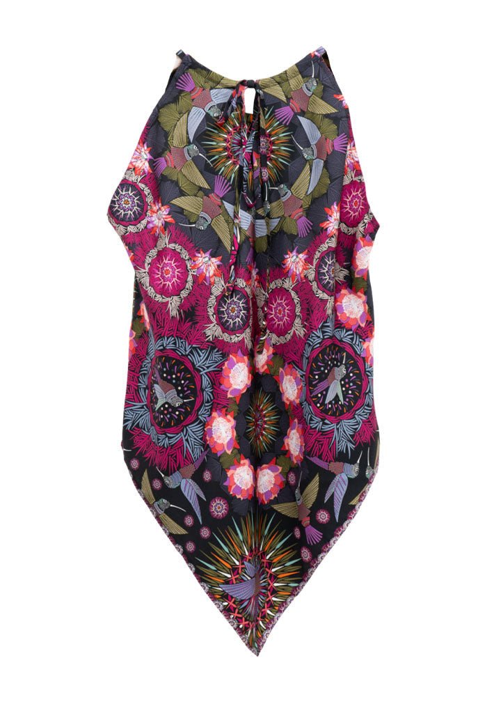 Blusa Cuello Ajustable Colibrí
