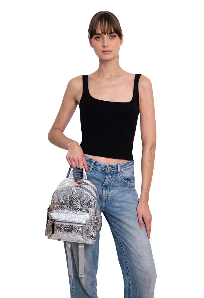 Mini Backpack Nuuk de Piel Grabado Mariposa