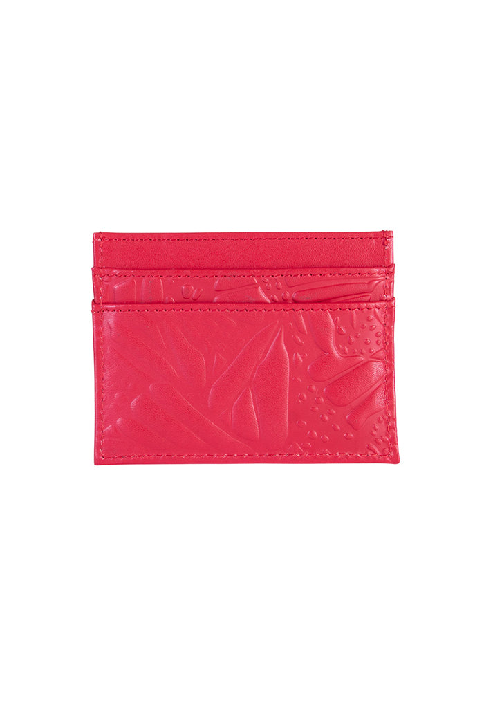 Tarjetero Kuxtal Piel Grabado Mariposa