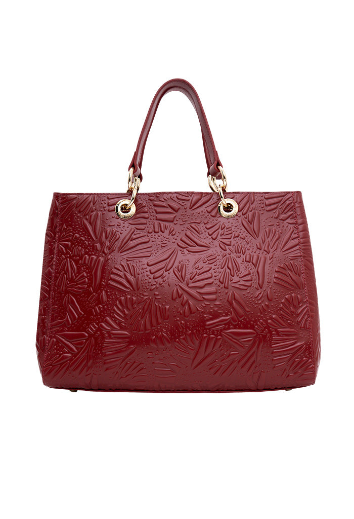 Bolsa Kaxan Piel Grabado Mariposa