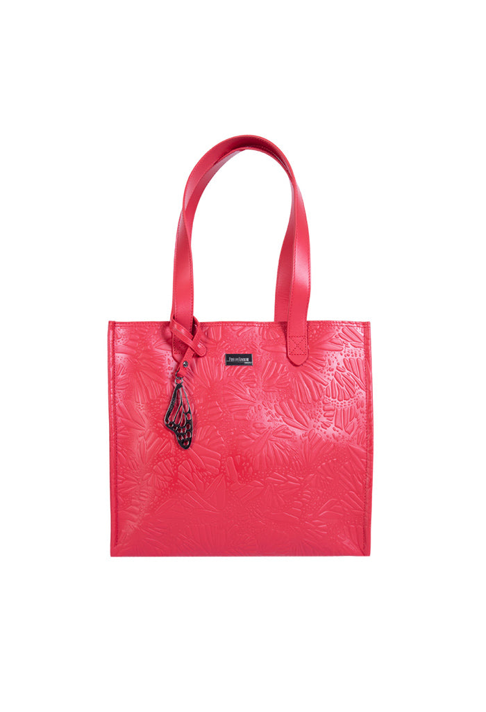 Tote Xunaán de Piel Grabado Mariposa