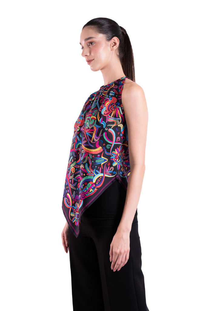 Blusa Cuello Ajustable Quetzalcóatl