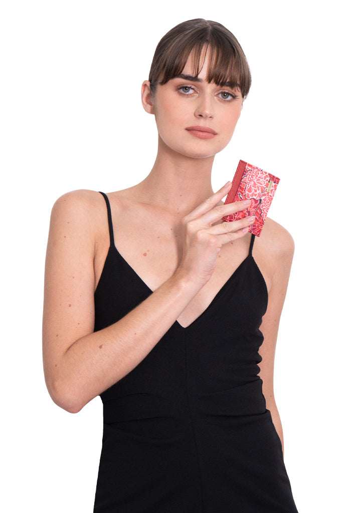 Tarjetero Kuxtal Saffiano Cempasúchil Ofrenda