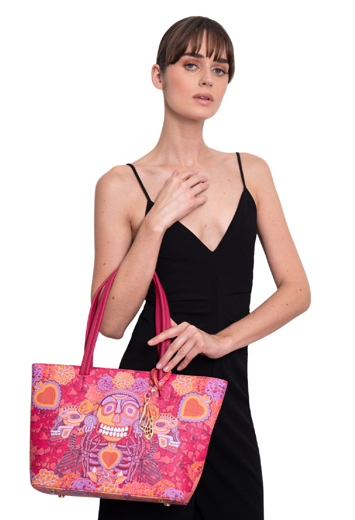 Tote K'iin Saffiano Día de Muertos Catrina