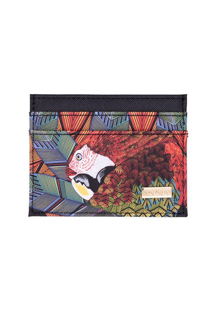 Tarjetero Kuxtal Saffiano Guacamaya