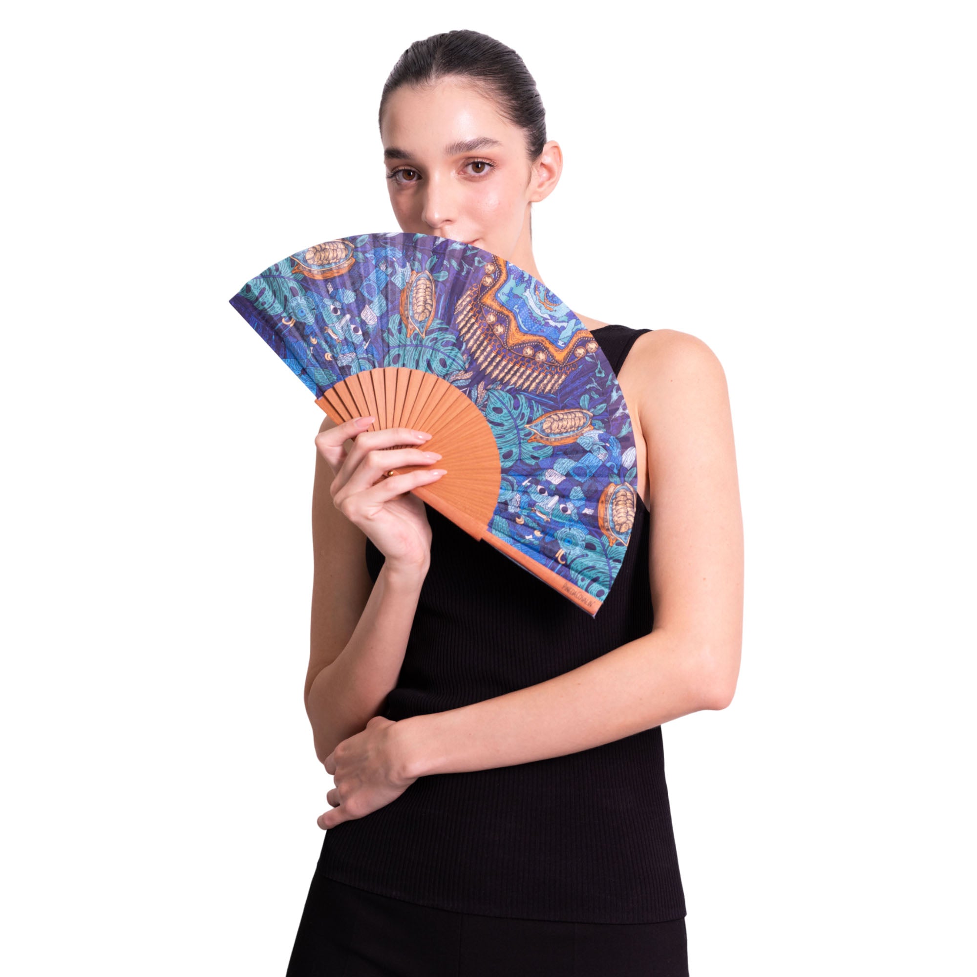 Abanico Iik Máscara de Jade